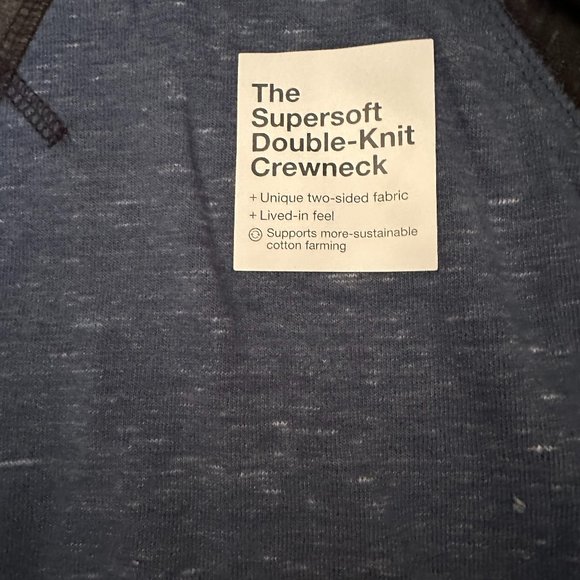 MENS BLUE SONOMA SUPER SOFT DOUBLE KNIT CREW NECK TEE SIZE LT  #537 - Picture 3 of 3